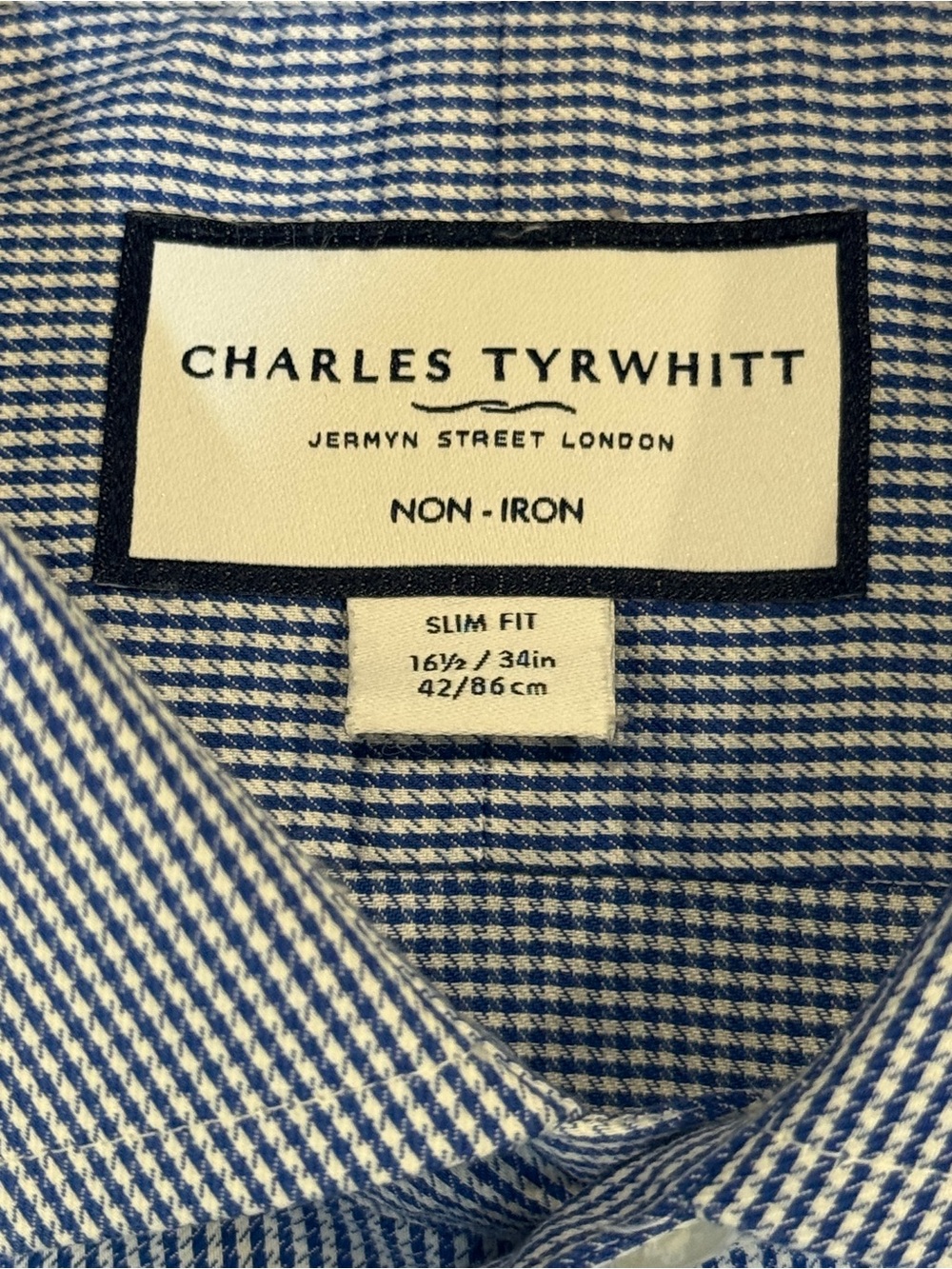 Charles Tyrwhitt Blue French Cuff Slim Fit Dress Shirt - Picture 2 of 10